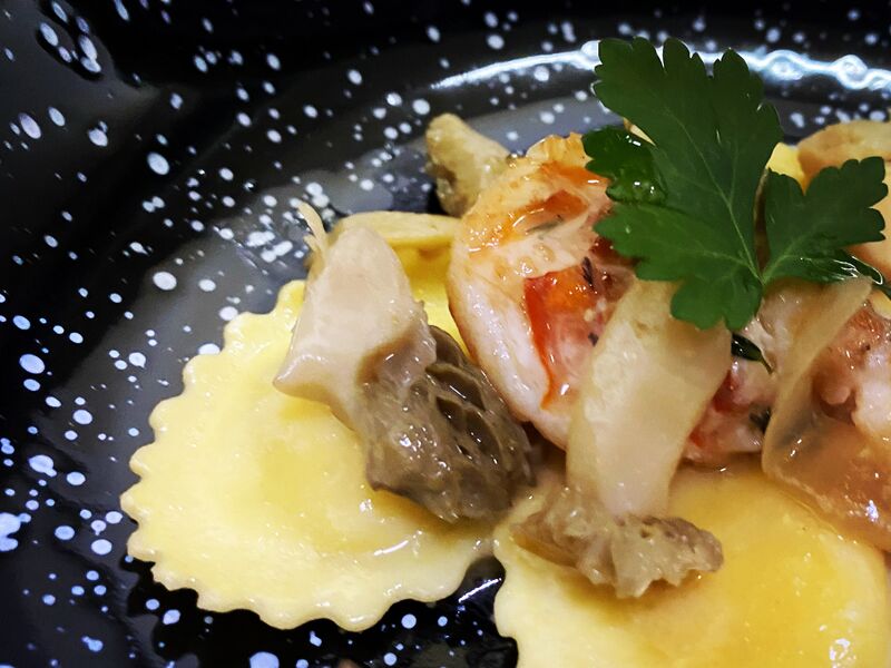 Ravioli de Lagosta e Míscaros